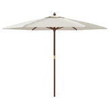 NNEVL Garden Parasol with Wooden Pole Sand 299x240 cm