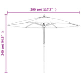 NNEVL Garden Parasol with Wooden Pole Sand 299x240 cm