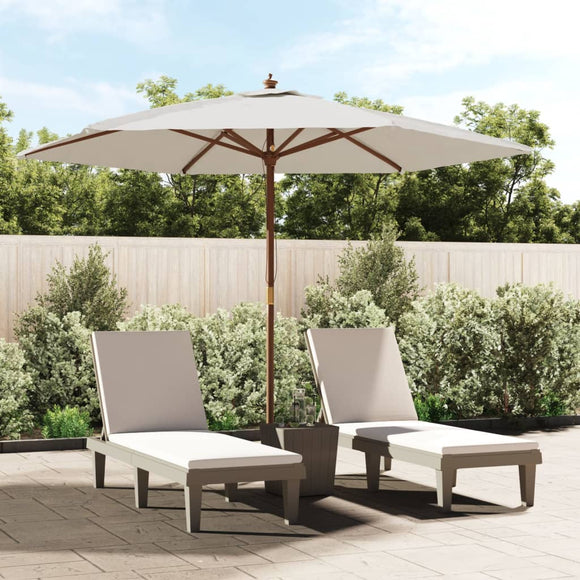 NNEVL Garden Parasol with Wooden Pole Sand 299x240 cm
