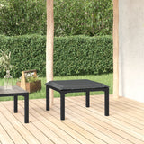 NNEVL Garden Footstool with Cushion Black and Grey Poly Rattan