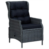 NNEVL 5 Piece Garden Dining Set Dark Grey Poly Rattan