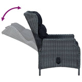NNEVL 5 Piece Garden Dining Set Dark Grey Poly Rattan