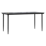 NNEVL 5 Piece Garden Dining Set Dark Grey Poly Rattan