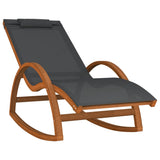 NNEVL Rocking Chair Grey Textilene and Solid Wood Poplar