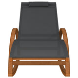 NNEVL Rocking Chair Grey Textilene and Solid Wood Poplar