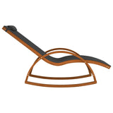 NNEVL Rocking Chair Grey Textilene and Solid Wood Poplar