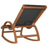 NNEVL Rocking Chair Grey Textilene and Solid Wood Poplar