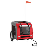 NNEVL Pet Bike Trailer Red and Grey Oxford Fabric&Iron