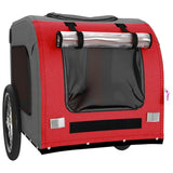 NNEVL Pet Bike Trailer Red and Grey Oxford Fabric&Iron