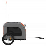 NNEVL Pet Bike Trailer Red and Grey Oxford Fabric&Iron