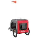 NNEVL Pet Bike Trailer Red and Grey Oxford Fabric&Iron