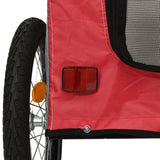 NNEVL Pet Bike Trailer Red and Grey Oxford Fabric&Iron