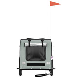 NNEVL Pet Bike Trailer Grey and Black Oxford Fabric&Iron