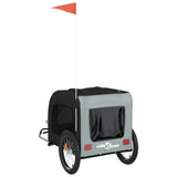 NNEVL Pet Bike Trailer Grey and Black Oxford Fabric&Iron