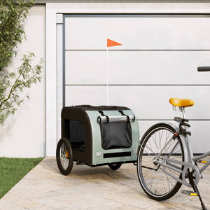 NNEVL Pet Bike Trailer Grey and Black Oxford Fabric&Iron
