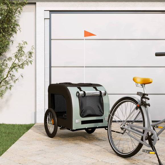 NNEVL Pet Bike Trailer Grey and Black Oxford Fabric&Iron