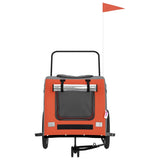NNEVL Pet Bike Trailer Orange and Grey Oxford Fabric and Iron