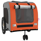 NNEVL Pet Bike Trailer Orange and Grey Oxford Fabric and Iron