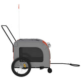 NNEVL Pet Bike Trailer Orange and Grey Oxford Fabric and Iron