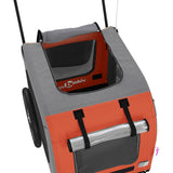 NNEVL Pet Bike Trailer Orange and Grey Oxford Fabric and Iron