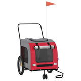 NNEVL Pet Bike Trailer Red and Grey Oxford Fabric and Iron