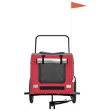 NNEVL Pet Bike Trailer Red and Grey Oxford Fabric and Iron