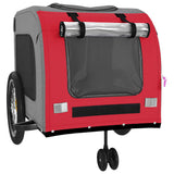 NNEVL Pet Bike Trailer Red and Grey Oxford Fabric and Iron