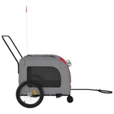 NNEVL Pet Bike Trailer Red and Grey Oxford Fabric and Iron