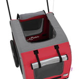 NNEVL Pet Bike Trailer Red and Grey Oxford Fabric and Iron