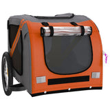 NNEVL Pet Bike Trailer Orange and Black Oxford Fabric&Iron