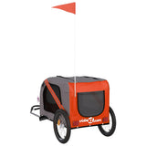NNEVL Pet Bike Trailer Orange and Black Oxford Fabric&Iron