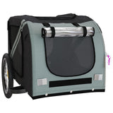 NNEVL Pet Bike Trailer Black and Grey Oxford Fabric and Iron
