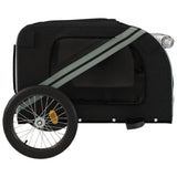 NNEVL Pet Bike Trailer Black and Grey Oxford Fabric and Iron