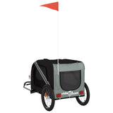 NNEVL Pet Bike Trailer Black and Grey Oxford Fabric and Iron