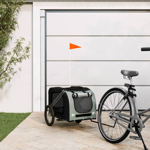 NNEVL Pet Bike Trailer Black and Grey Oxford Fabric and Iron