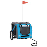 NNEVL Pet Bike Trailer Blue and Grey Oxford Fabric and Iron