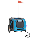 NNEVL Pet Bike Trailer Blue and Grey Oxford Fabric and Iron