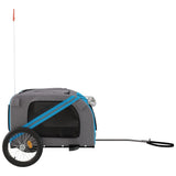 NNEVL Pet Bike Trailer Blue and Grey Oxford Fabric and Iron
