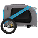 NNEVL Pet Bike Trailer Blue and Grey Oxford Fabric and Iron