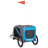 NNEVL Pet Bike Trailer Blue and Grey Oxford Fabric and Iron