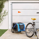 NNEVL Pet Bike Trailer Blue and Grey Oxford Fabric and Iron