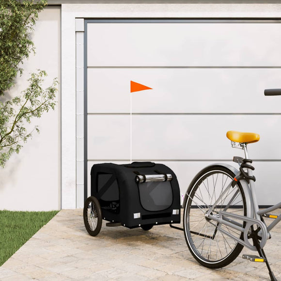 NNEVL Pet Bike Trailer Black Oxford Fabric and Iron