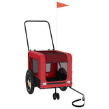 NNEVL Pet Bike Trailer Red and Black Oxford Fabric and Iron