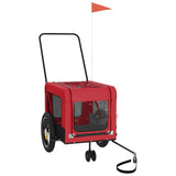 NNEVL Pet Bike Trailer Red and Black Oxford Fabric and Iron