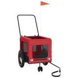 NNEVL Pet Bike Trailer Red and Black Oxford Fabric and Iron