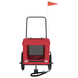 NNEVL Pet Bike Trailer Red and Black Oxford Fabric and Iron