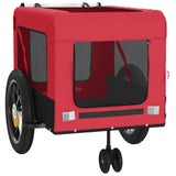 NNEVL Pet Bike Trailer Red and Black Oxford Fabric and Iron
