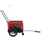 NNEVL Pet Bike Trailer Red and Black Oxford Fabric and Iron