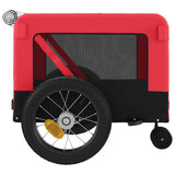 NNEVL Pet Bike Trailer Red and Black Oxford Fabric and Iron