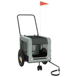 NNEVL Pet Bike Trailer Grey and Black Oxford Fabric and Iron